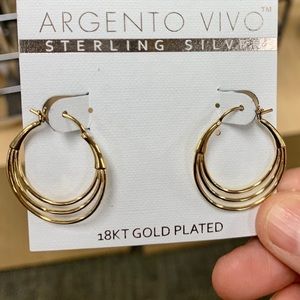 Argento Vivo Layered Hoop Drop Earrings